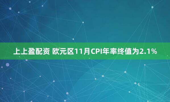 上上盈配资 欧元区11月CPI年率终值为2.1%
